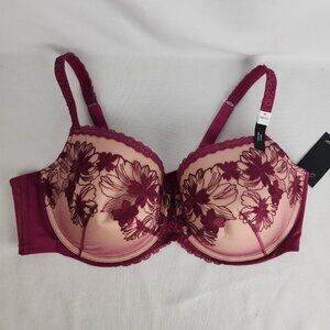Deesse Burgundy Lace Bra Size 44DDD